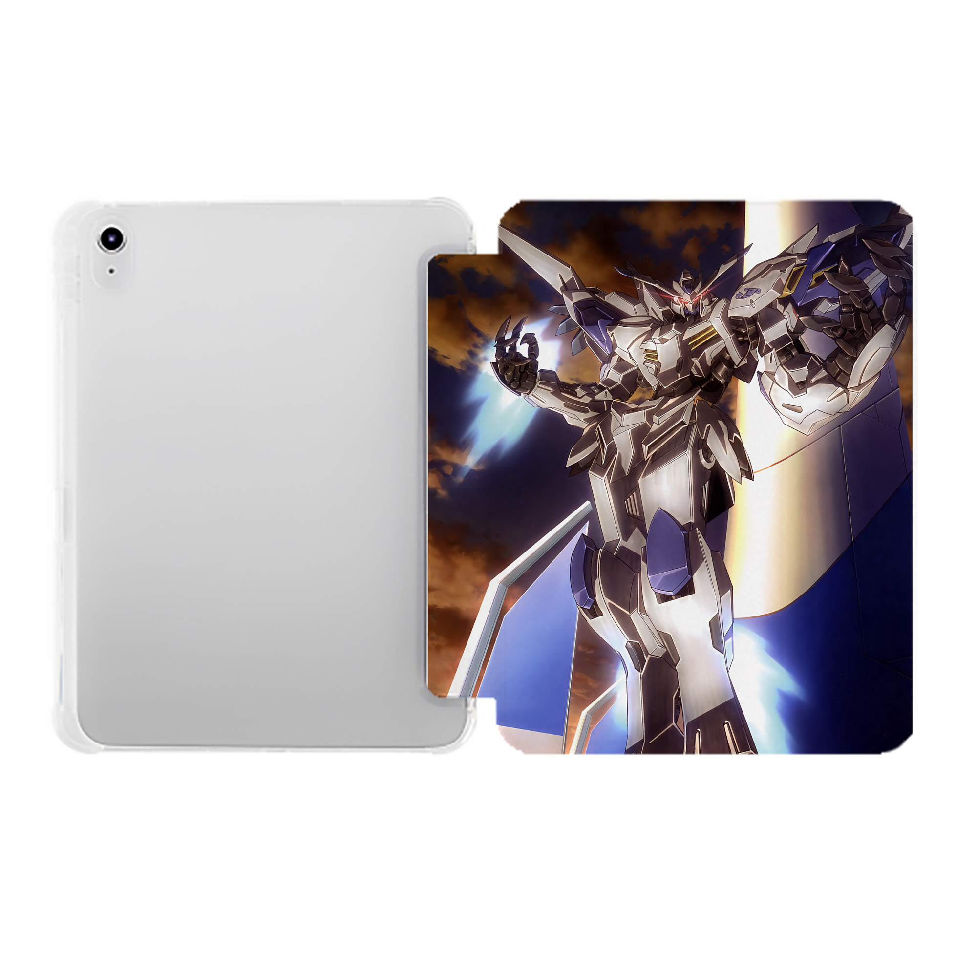 （画像用） 機動戦士ガンダム Mobile Suit Gundam IPad ケース ペン収納付き 三つ折りスタンド PUレザー×シリコン 対応機種9.5/10.5/10.9インチ